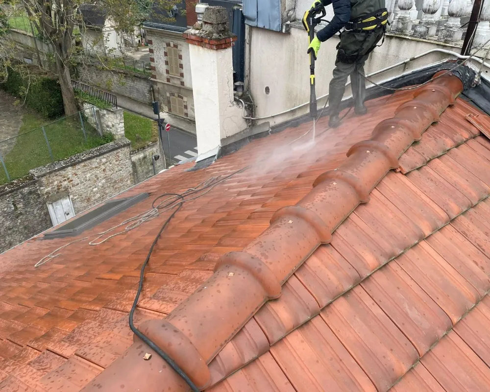 Intervention de nettoyage de toiture par Couverture Poitevine
